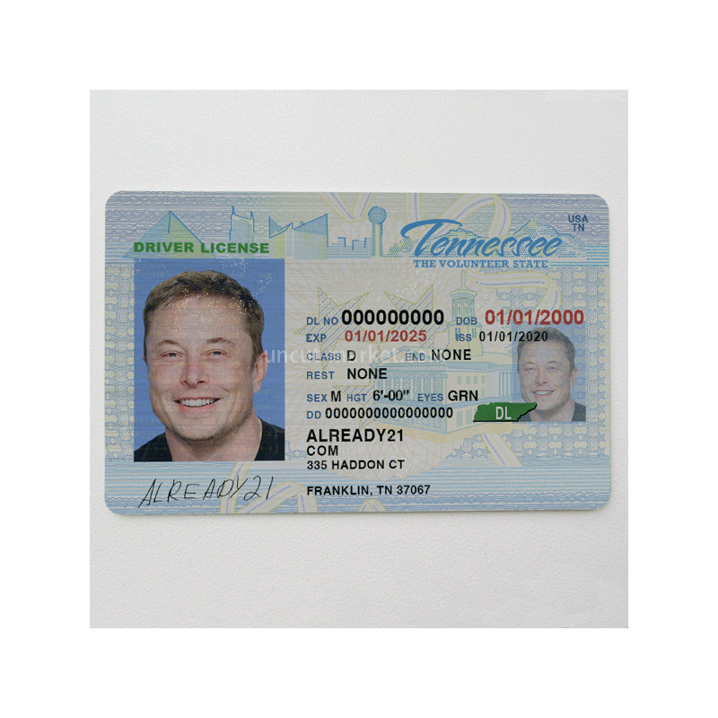 Fake Tennessee driver's license - Perfect replica with high